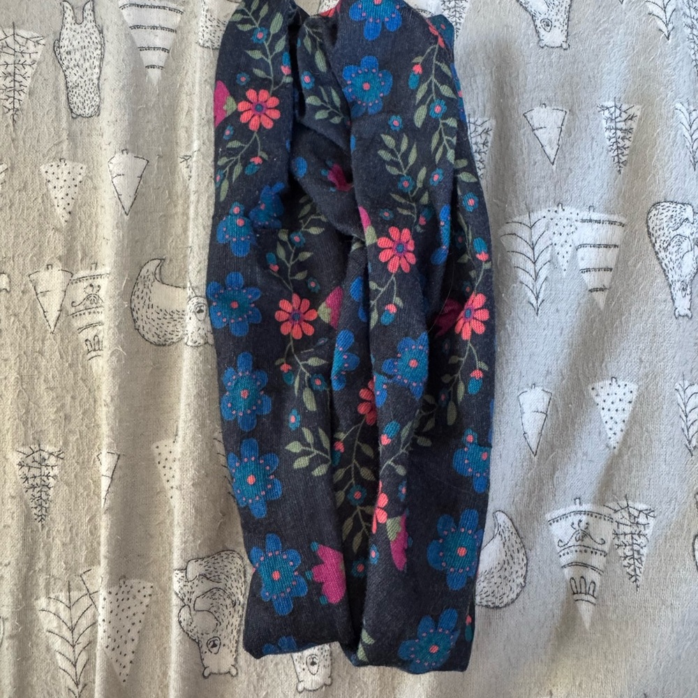 Floral Headband with Blue and Pink Flowers